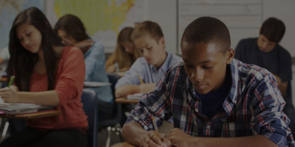 Student in a classroom